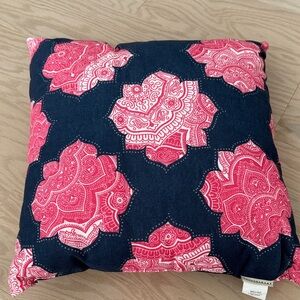Pottery Barn Dark Blue and Red Patterned Accent Pillow